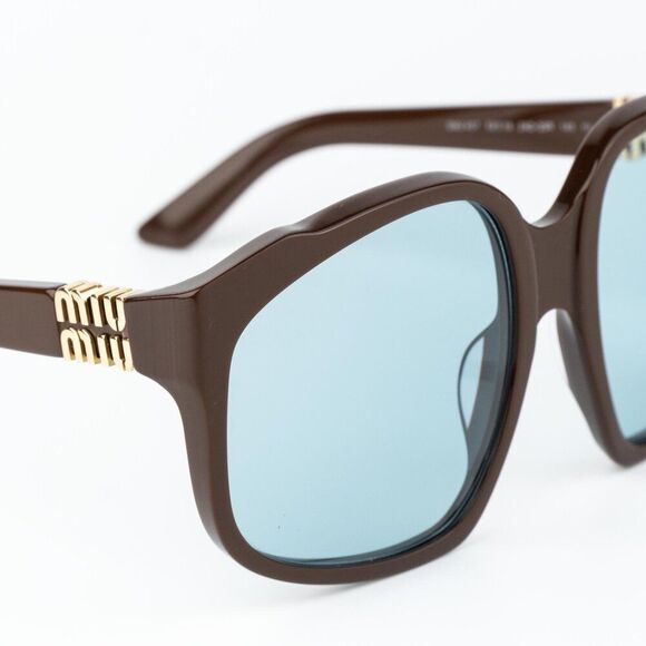 Miu Miu Women Sunglasses Chocolate Blue Oversized MUA07S 24D20R NEW AUTHENTIC main image 5